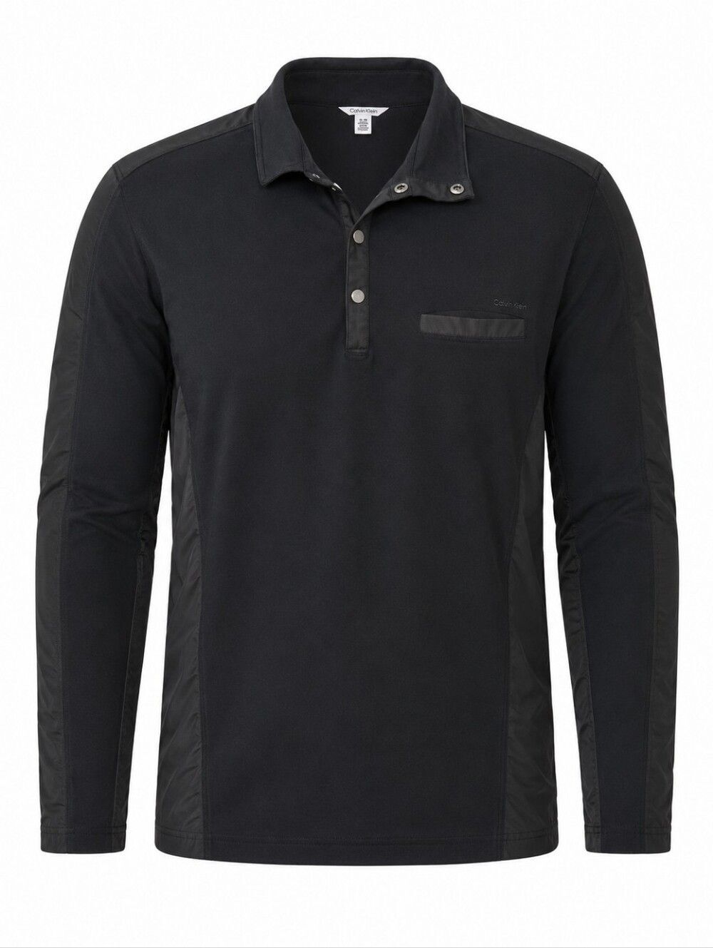Calvin Klein Men's Snap Neckline Pullover Sweater Black Size L Preppy Normcore
